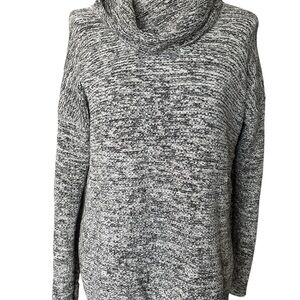 J. Jill Charcoal and White Turtleneck Sweater